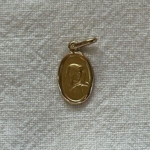 Solid 14k Yellow Gold Virgin Mary "Virgencita" Charm